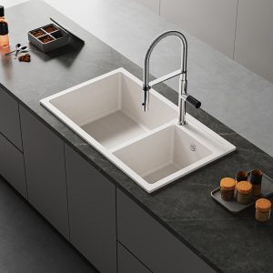 BACHA DE COCINA SERIE SILISTONE NIEVE DUO